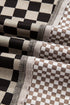 Mixed Checkered Patchwork Drop Shoulder High Low Top